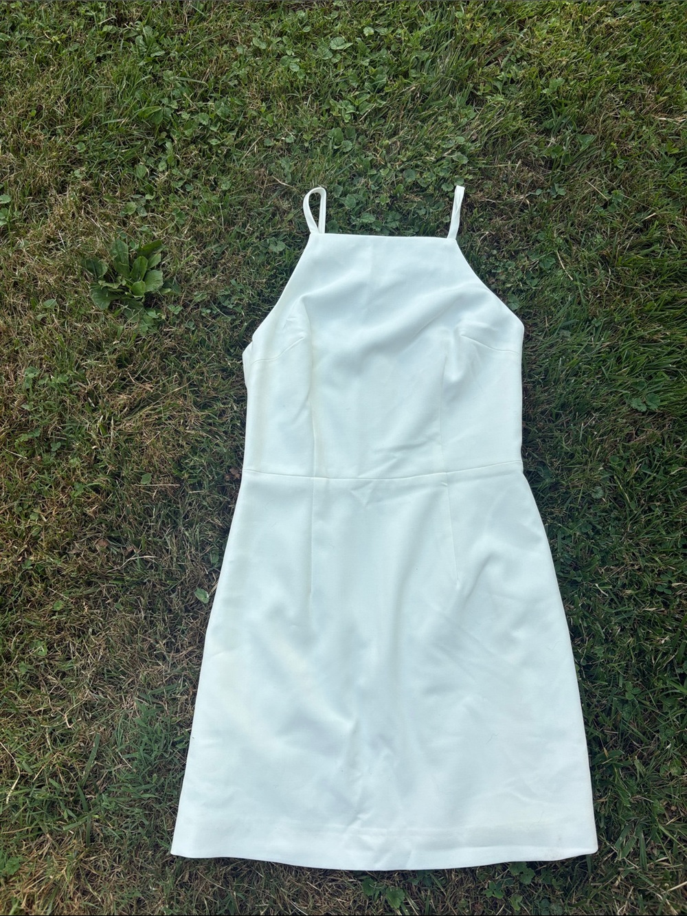 French Connection Classic White Halter Mini Dress with Slim Straps
